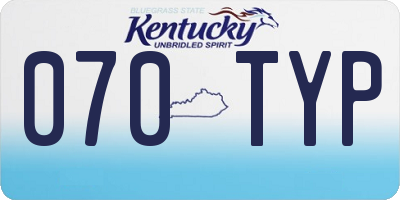 KY license plate 070TYP