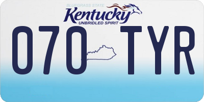 KY license plate 070TYR