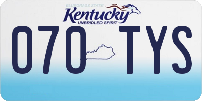 KY license plate 070TYS