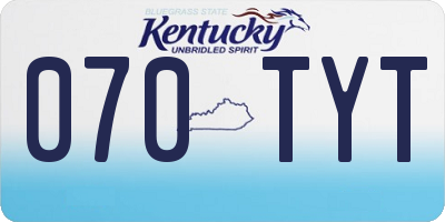 KY license plate 070TYT