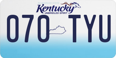 KY license plate 070TYU