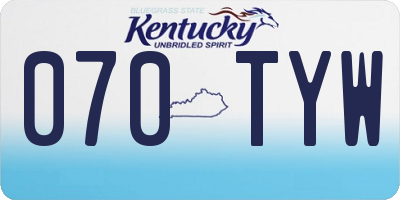 KY license plate 070TYW