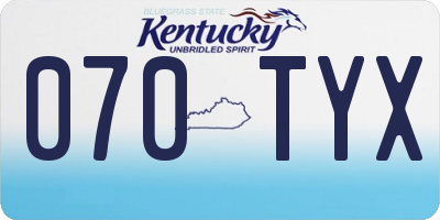KY license plate 070TYX