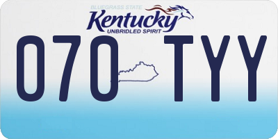 KY license plate 070TYY