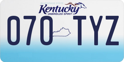KY license plate 070TYZ