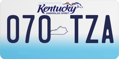 KY license plate 070TZA