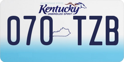 KY license plate 070TZB