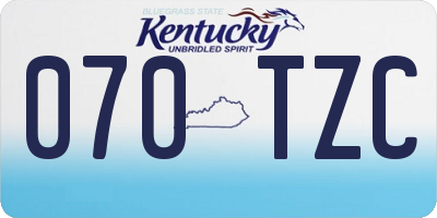KY license plate 070TZC