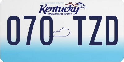 KY license plate 070TZD
