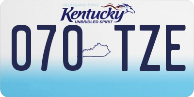 KY license plate 070TZE