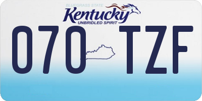 KY license plate 070TZF