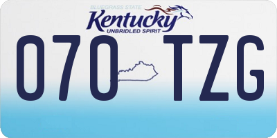 KY license plate 070TZG