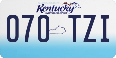KY license plate 070TZI
