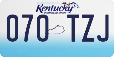 KY license plate 070TZJ
