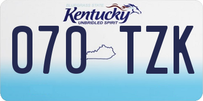 KY license plate 070TZK