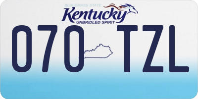 KY license plate 070TZL