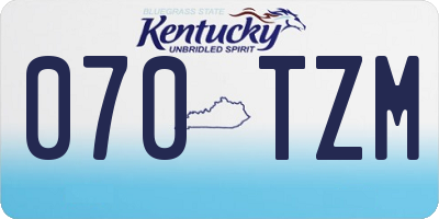 KY license plate 070TZM
