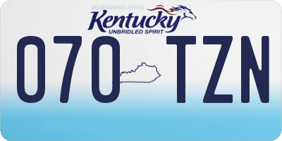 KY license plate 070TZN