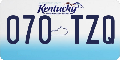 KY license plate 070TZQ