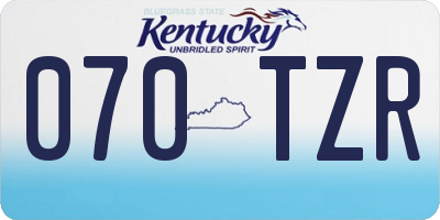 KY license plate 070TZR
