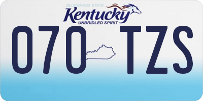 KY license plate 070TZS