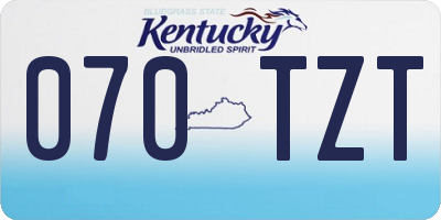 KY license plate 070TZT