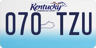 KY license plate 070TZU
