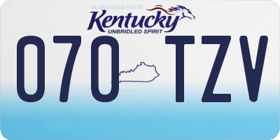KY license plate 070TZV