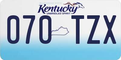 KY license plate 070TZX