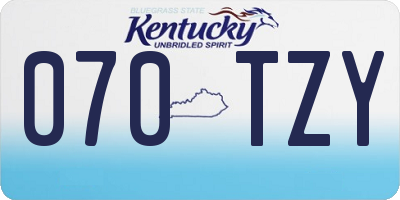KY license plate 070TZY