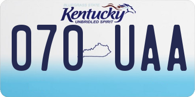 KY license plate 070UAA