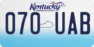 KY license plate 070UAB