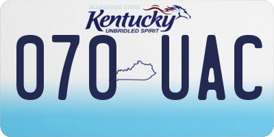 KY license plate 070UAC