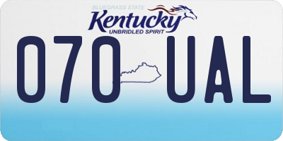 KY license plate 070UAL