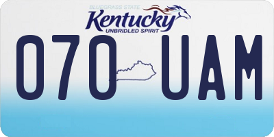 KY license plate 070UAM