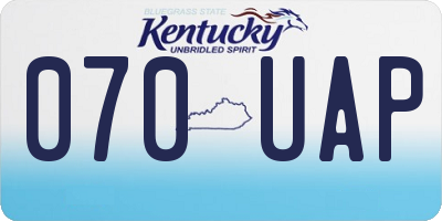 KY license plate 070UAP