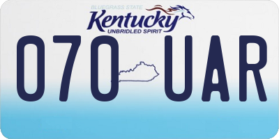 KY license plate 070UAR
