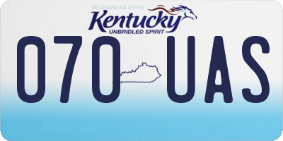 KY license plate 070UAS