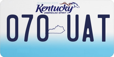 KY license plate 070UAT