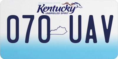 KY license plate 070UAV