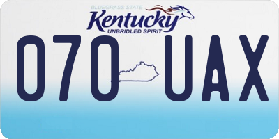 KY license plate 070UAX