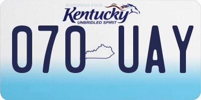 KY license plate 070UAY