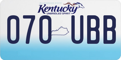 KY license plate 070UBB