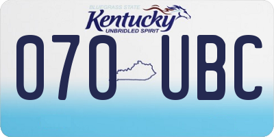 KY license plate 070UBC