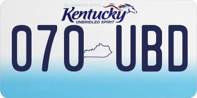 KY license plate 070UBD