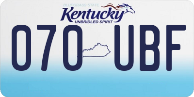 KY license plate 070UBF