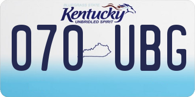 KY license plate 070UBG