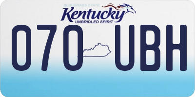 KY license plate 070UBH