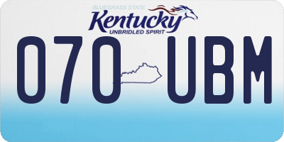 KY license plate 070UBM