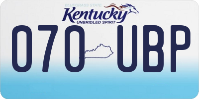 KY license plate 070UBP